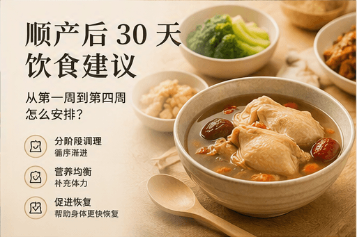 顺产后 30 天饮食建议：从第一周到第四周怎么安排？
