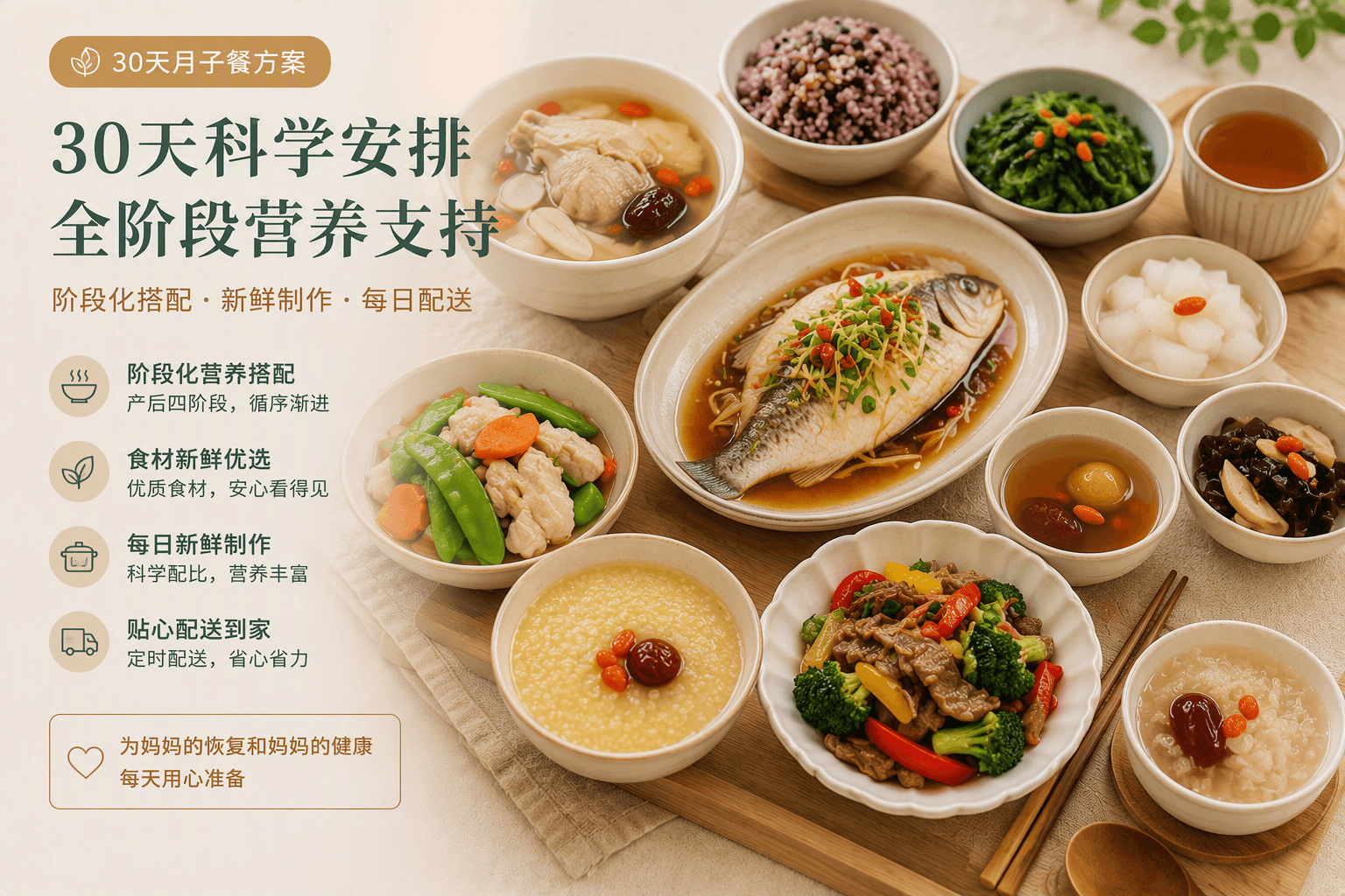 30-day postpartum meal program meal set