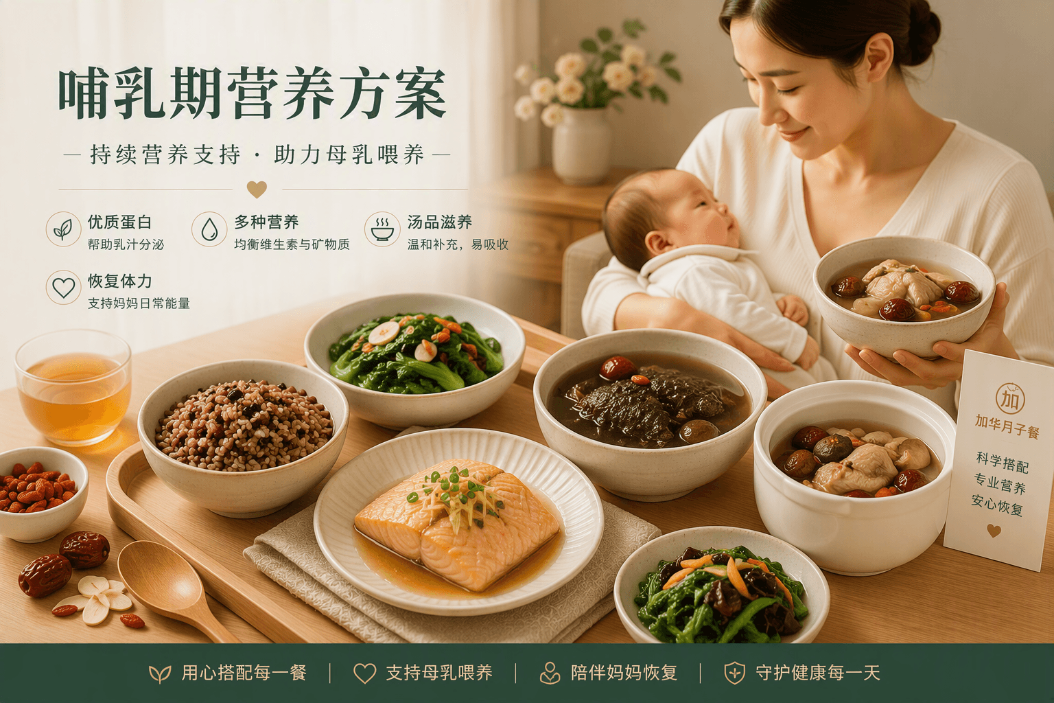 Breastfeeding nutrition postpartum meal set