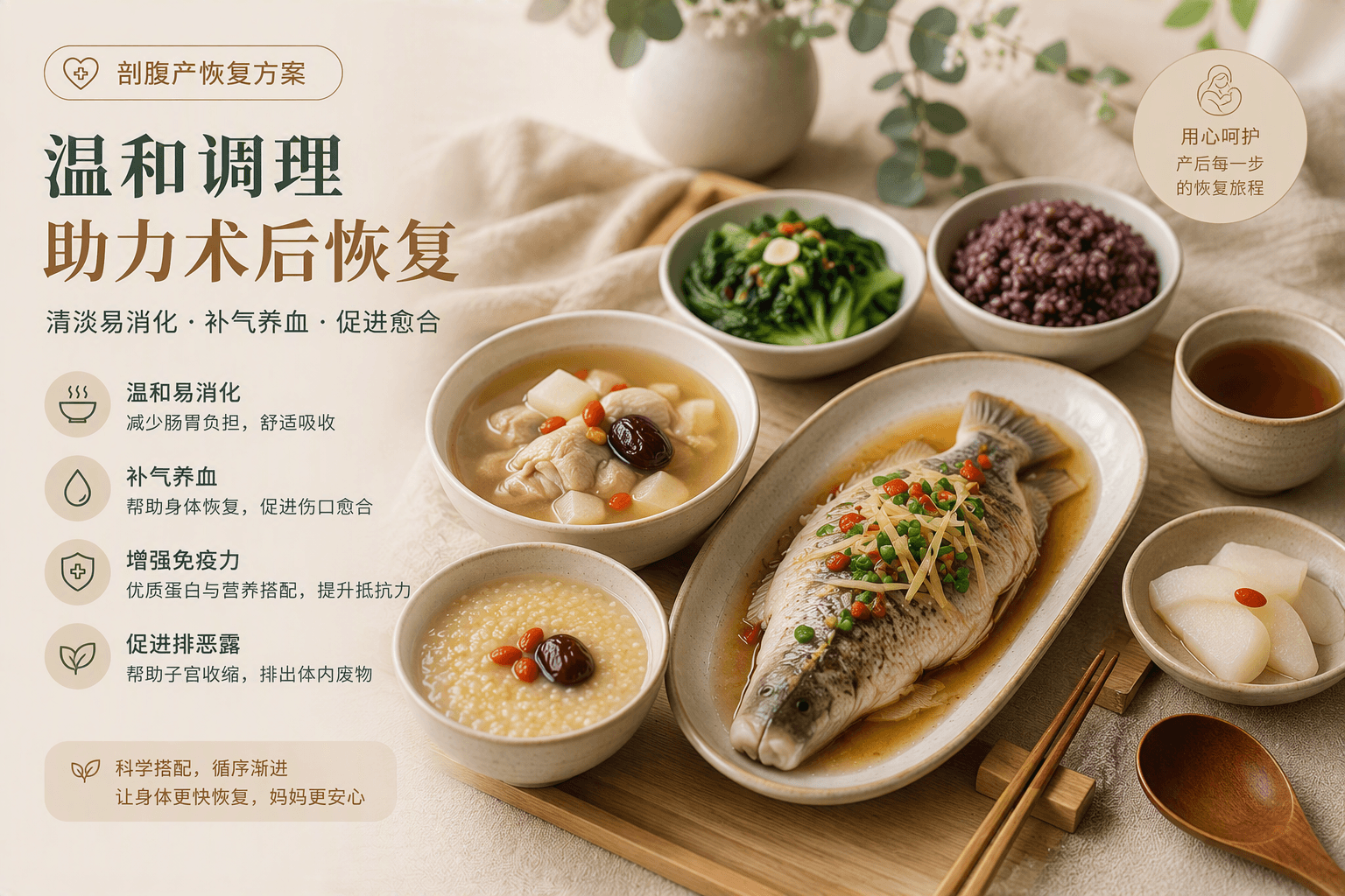 Gentle postpartum meal support for C-section recovery