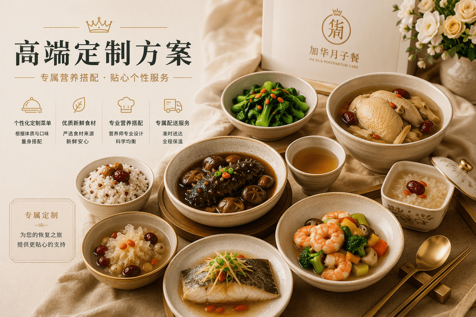 Premium customized postpartum meal program